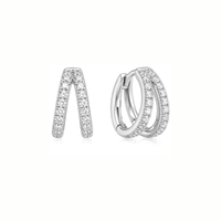 Split Pavé Tully Huggies - Silver
