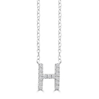 DIAMOND INITIAL NECKLACE | 9K SOLID WHITE GOLD