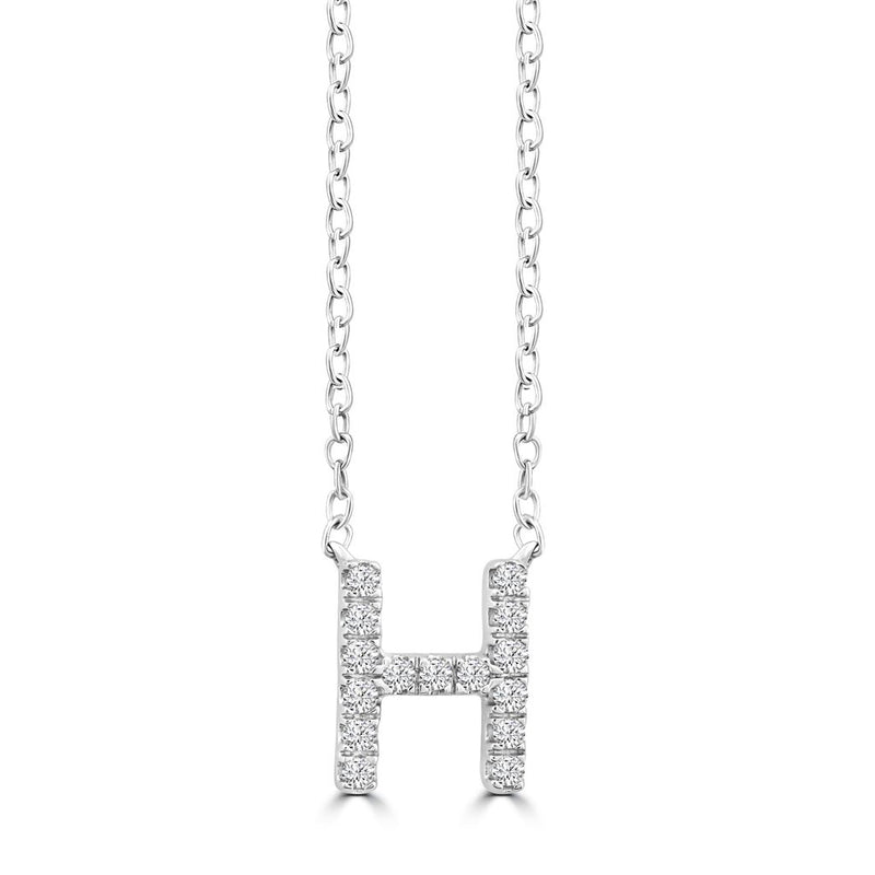 DIAMOND INITIAL NECKLACE | 9K SOLID WHITE GOLD