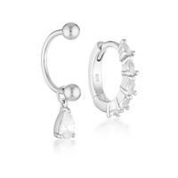 Thea U Hoops & Prya Huggies - Silver
