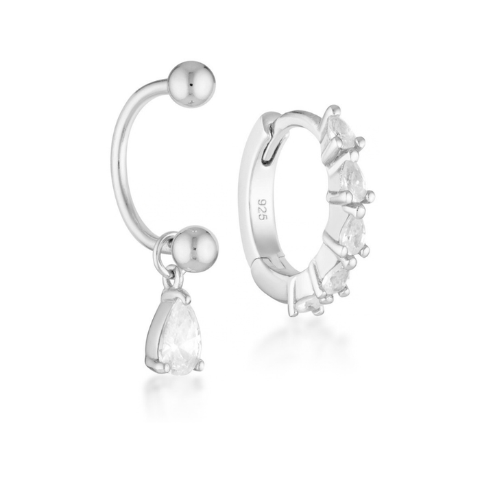 Thea U Hoops & Prya Huggies - Silver