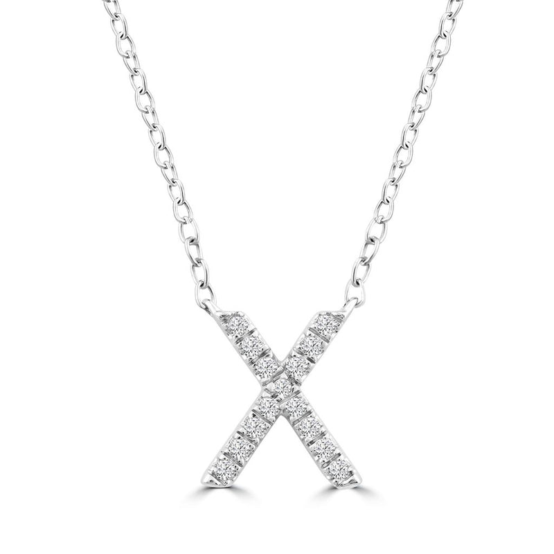 DIAMOND INITIAL NECKLACE | 9K SOLID WHITE GOLD
