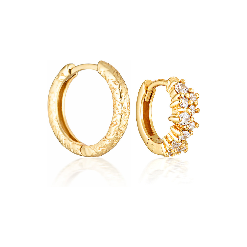 VIVI HOOPS 15MM & COVEY HUGGIES | GOLD