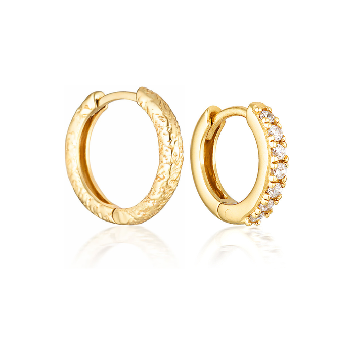 VIVI HOOPS 15MM & LINA HUGGIES | GOLD