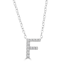 DIAMOND INITIAL NECKLACE | 9K SOLID WHITE GOLD