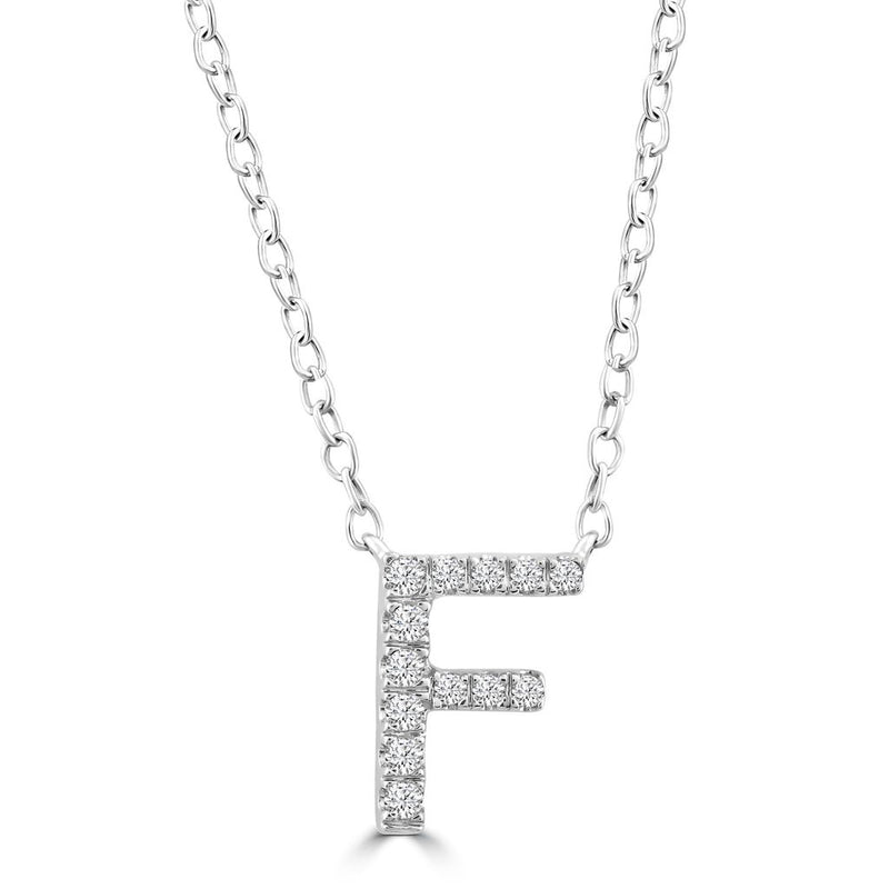 DIAMOND INITIAL NECKLACE | 9K SOLID WHITE GOLD