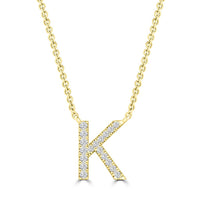 DIAMOND INITIAL NECKLACE | 9K SOLID GOLD